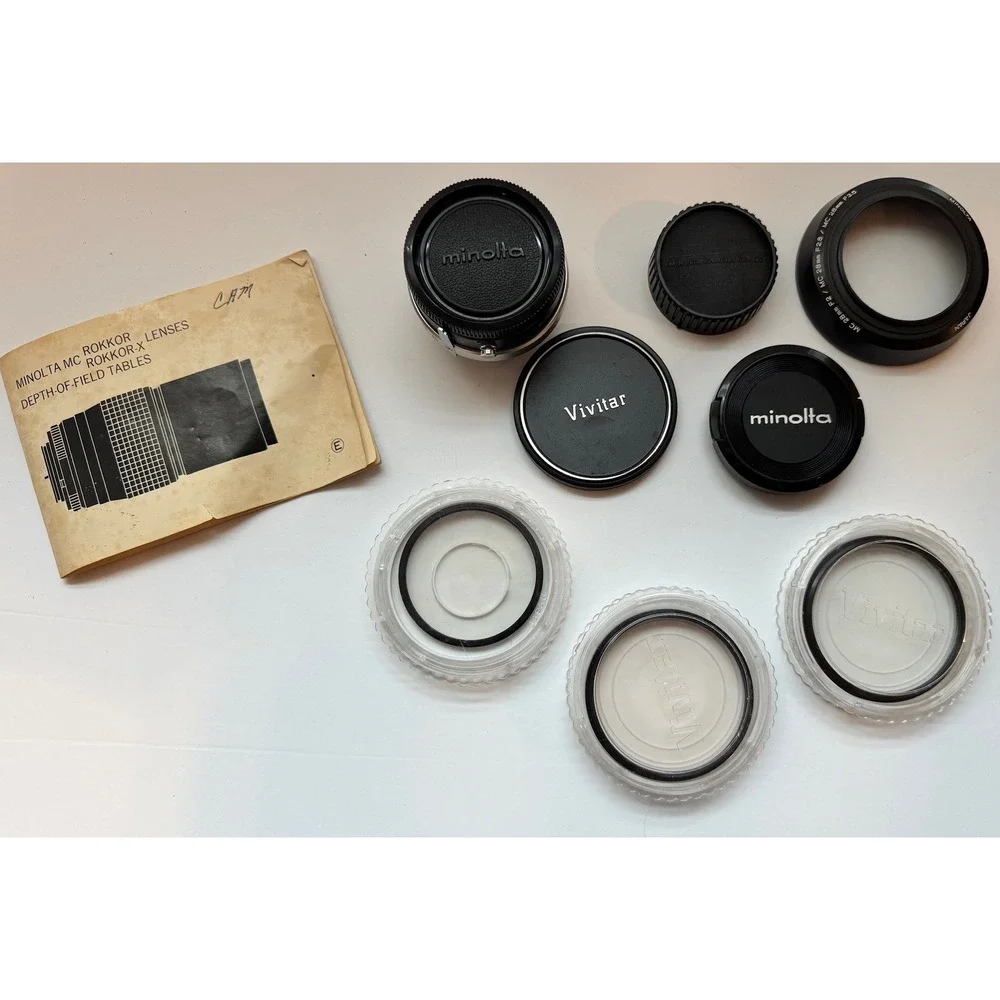 Minolta Vivitar Lens Bundle: Tele Converter, UV Haze, Skylight Filters Manual